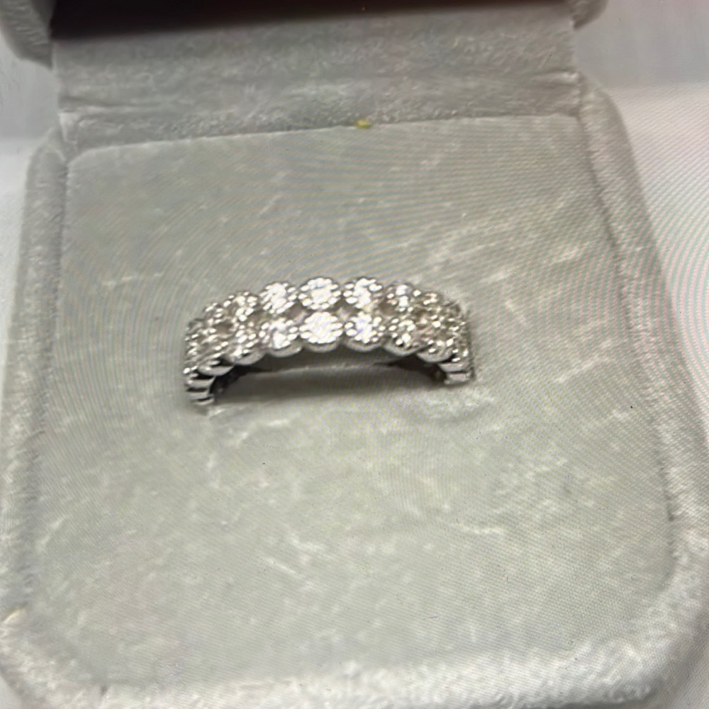Ladies eternity 925/rhodium Bella JTV ring band, sz 7, NWOT,$24